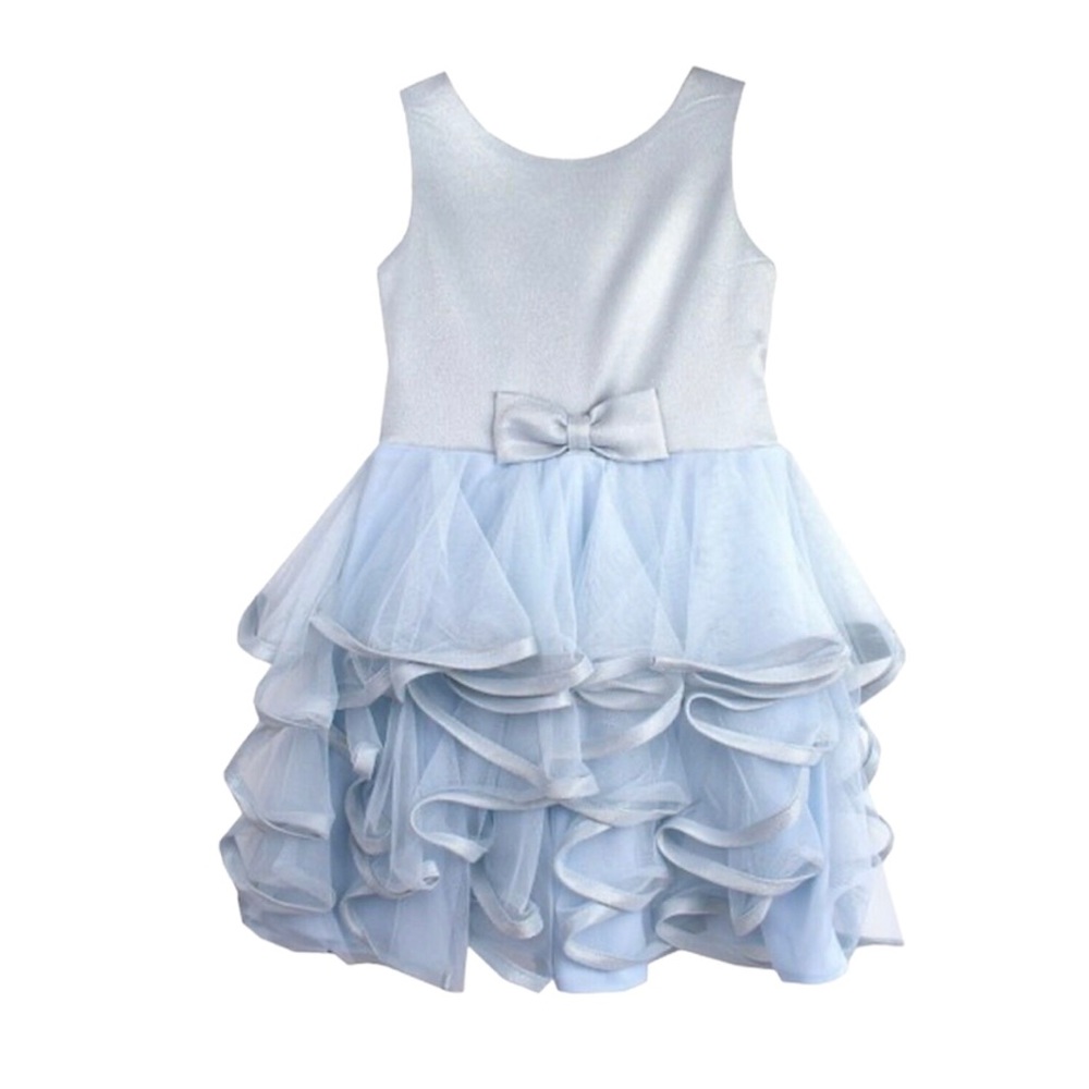 Biscotti Iridescent Metallic Ruffle Dress